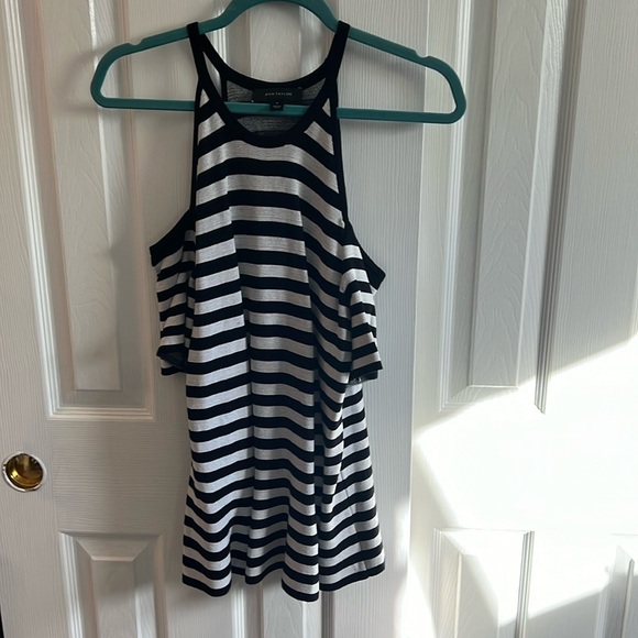 Ann Taylor black and white stripped top - Picture 1 of 3
